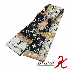 [LOUIS VUITTON ] Bando Monogram Confidential M78656 Scarf Bandana Noir Silk LV L