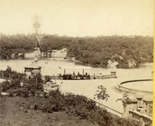 Lake from terrace Central Park Manhattan New York Stereoview Photo by Anthony