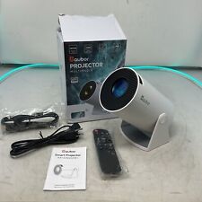 Aubor White Mini Projector with Android TV 11.0 Support 1080P Smart Portable