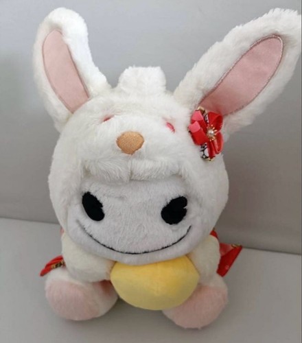 Peluche lapin blanc social