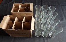 Lot de 6  verres tube gravé
