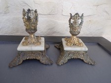 Paire de bougeoirs bronze/