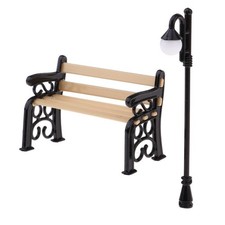 Mobilier De Patio De Jardin Miniature Pour Maison De Poupée, Banc De Parc En