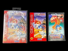 Mixed Lot Sega Gensis Sonic Hedgehog Spinball Case & Manual + Sonic 2 Manual