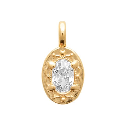 Pendentif ovale serti un - serti, d'un