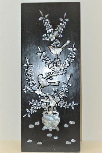 Plaque bois laqué noir decor - bois,