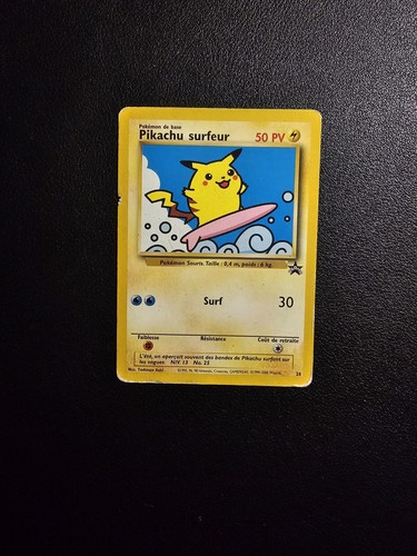 Carte pokémon pikachu - carte, surfeur
