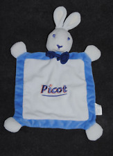 🍀Doudou Plat Lapin Bleu