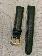 Bracelet De Montre Neuf De Stock Cuir Vert 17mm