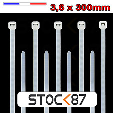 2605W#  6 à 100pcs attache câble blanc type rilsan serflex 300 x 3,6 mm