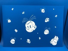 Franquin Spirou et Fantasio La mauvaise tête pages de garde format 33 x 48cm