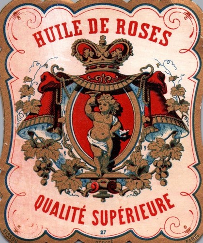 Etiquette huile rose bel - etiquette, de
