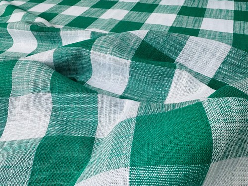 Tissu lin carreaux - lin,