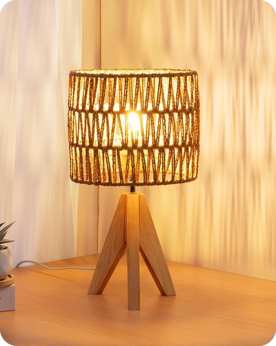 Lampe chevet led trépied - chevet, bois