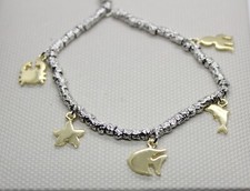 DODO STYLE SEA LINE SILVER GOLD CHARMS BRACELET CM 18 EXPLOIT