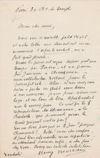 Henry MOREAU - Signed Autograph Letter to Max MAUREY