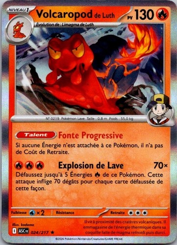 Carte pokémon volcaropod - carte, de