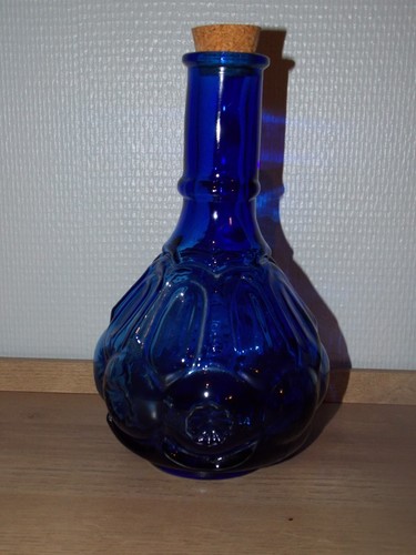 Bouteille bleu cobalt verre - bleu,