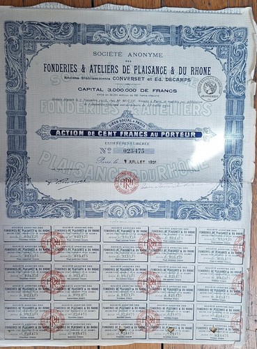 Action 100 francs au - de,