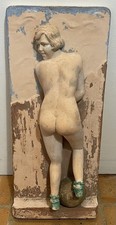 BAS RELIEF PLÂTRE PÉTANQUE