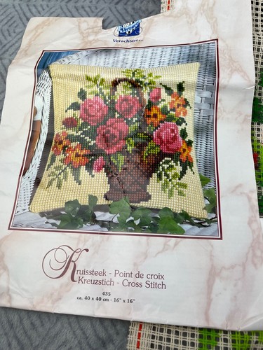 Kit canevas coussin vintage - canevas,