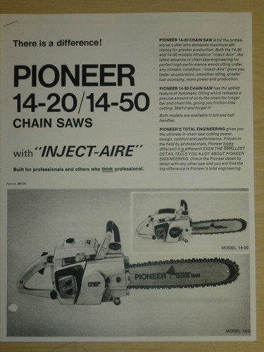 Pioneer chainsaw model 20 - chainsaw,, 14-20