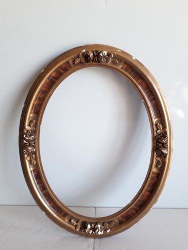 Cadre oval bois doré - cadre, en