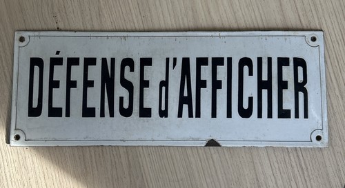 Ancienne plaque émaillée - ,