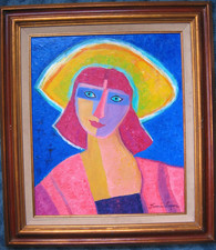 " L' Etonnée " Belle peinture de France WAGNER (1943)