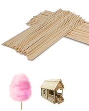 200 Pièces Bâtons Barbe à Papa Carrés en Bambou Naturel 30cm x 3mm, Bâtonnets...