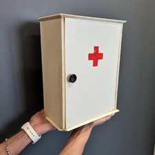 Vintage Soviet First Aid Cabinet 11.8" Plastic Medical Box USSR Wall Decor