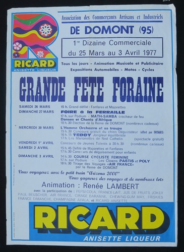 Affiche ricard fête foraine - ricard,