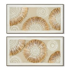 Toile Home ESPRIT Beige Naturel Boho 122 x 4,5 x 62 cm [2 Unités]