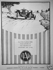 PUBLICITÉ DE PRESSE 1927 VOITURES DE LUXE ITALA GARAGE CHAILLOT