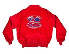 Vintage Correct Craft Boat Red Corduroy Jacket Employee Promo Team Sz L 70s 80s