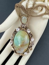 Bijoux Terner Aquatine Lemurian Calcite w/Rhinestoes Necklace 5 Strand Necklace
