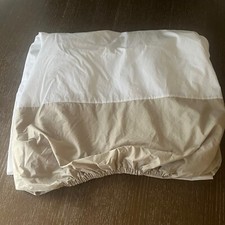 Restoration Hardware BoxSpring Fitted Cover Queen/Beige Made In Italy 100%Cotton