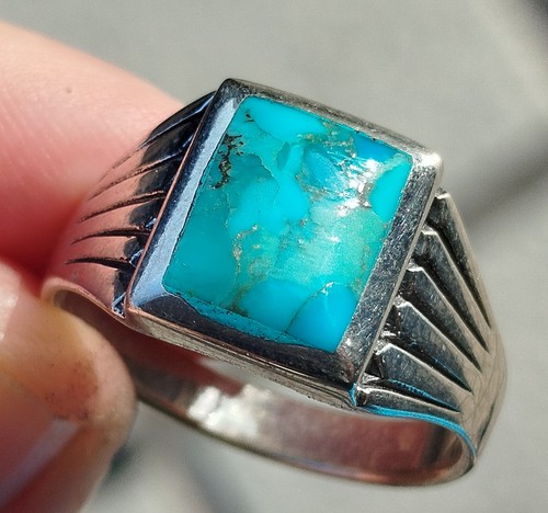 56g bague turquoise homme - bague,