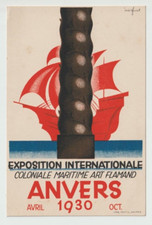 BELG CPA EXPOSITION INTERNATIONALE Coloniale Maritime Art Flamand ANVERS 1930