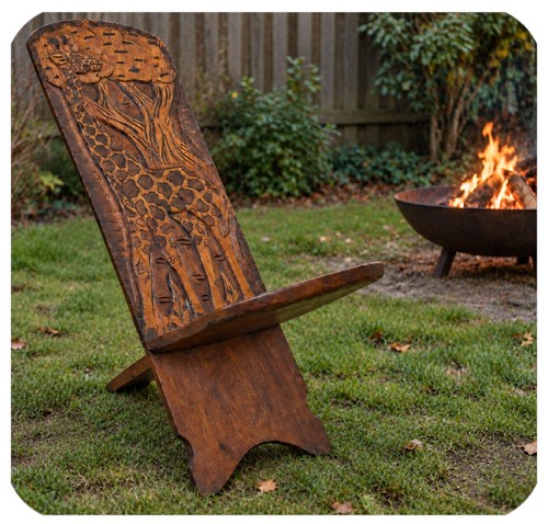 Chaise viking bois africain - viking,