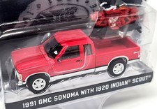 Greenlight 1/64 - GMC Sonoma 1991 + Scout Motorbike Diecast Model Car