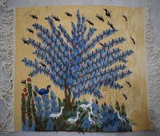 Tapisserie murale d'art populaire égyptien à suspendre - kilim de laine tissé...