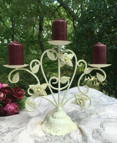 Ancien chandelier bougeoir fer - bougeoir,