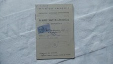 PERMIS DE CONDUIRE INTERNATIONAL FRANCE 1962