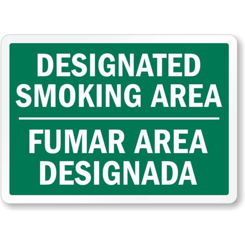 Smoking area sign aluminum - smoking,