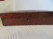  Ancienne Boîte à gant en bois de loupe et nacre Napoléon III capitonnée