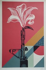 AR-15 Lily Offset Lithograph 91/61cm Shepard Fairey Obey
