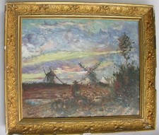 Camille Bourget (1866 - 1931) Original painting EFFECT du SOIR in BRITAIN.