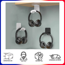 Support Casque Sans Fil Fixation Adhésive Mural Bureau Organisation Rangement