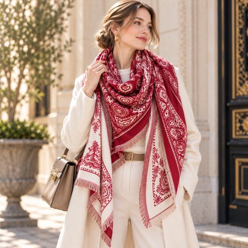 Grand châle femme - , réversible